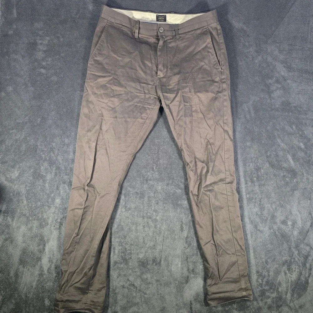 J. Crew Stretch Mens Dress‎ Pants W31 L32 Gray Chinos Casual Trousers
